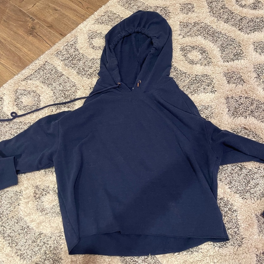 PINK navy blue sweatshirt